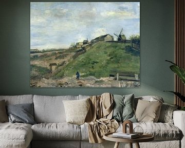 De heuvel van Montmartre met steengroeve en windmolens, Vincent van Gogh