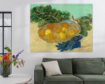Stillleben mit Orangen und Zitronen mit blauen Handschuhen, Vincent van Gogh