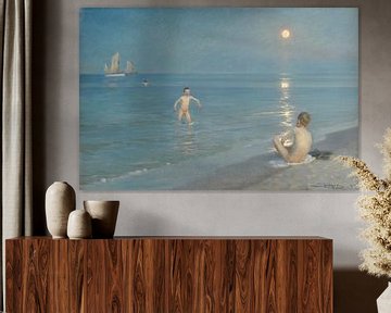 Jungen baden in Skagen. Sommerabend, Peder Severin Krøyer