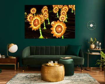 Zonnebloemen van Van Gogh van Jasper Scheffers