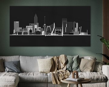 Rotterdamse skyline, nachtversie van Frans Blok