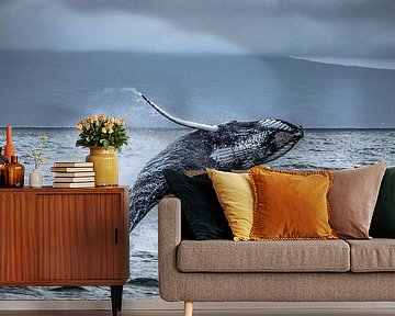 Springende walvissen in IJsland van René van Leeuwen