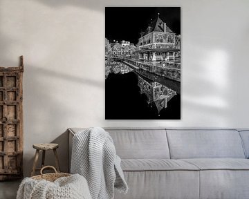 The Weighing House in the centre of Leeuwarden in black and white by Harrie Muis