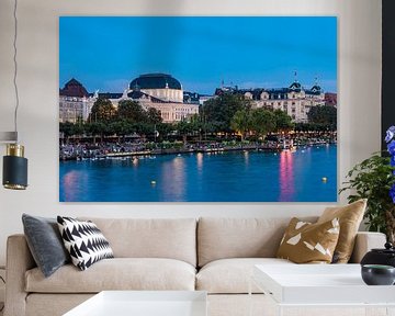 Utoquai and the Zurich Opera House in the evening by Werner Dieterich