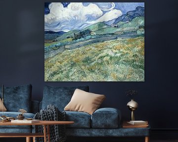 Champ de blé avec des montagnes en arrière-plan, Vincent van Gogh