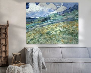 Korenveld met bergen op de achtergrond, Vincent van Gogh