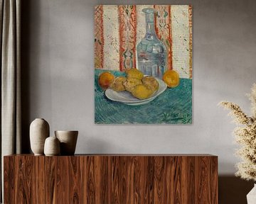 Stilleven met karaf en citroenen op een bord, Vincent van Gogh