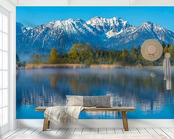 Ochtendelijke sfeer aan het meer van Hopfensee van Walter G. Allgöwer