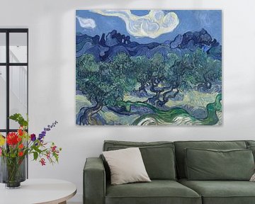Olijfbomen met de Alpilles op de Achtergrond, Vincent van Gogh