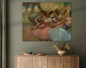 Quatre danseurs de ballet sur scène, Edgar Degas