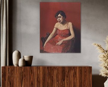 Rumänische Frau im roten Kleid, Félix Vallotton