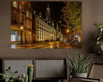 Breestraat Leiden in de avond van Dirk van Egmond