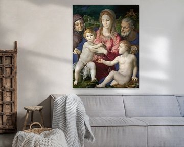 Heilige Familie met de heilige Anna en het kind de heilige Johannes, Bronzino