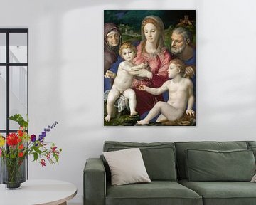 Heilige Familie met de heilige Anna en het kind de heilige Johannes, Bronzino