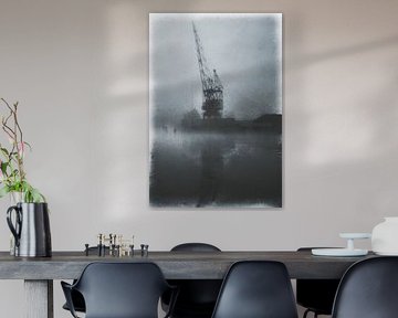 Oosterhaven Groningen 1990 with crane