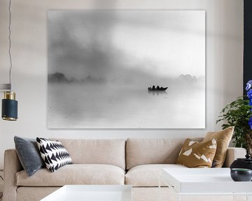 Fischer am Morgen (schwarz-weiß) von Lex Schulte