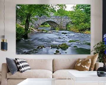 Romeinse brug over een rivier in het Lake District in Engeland van Hans Kwaspen