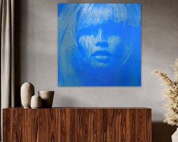 Motief Brigitte Water Blauw - Liefde Pop Art - ULTRA HD van Felix von Altersheim