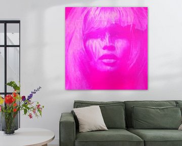 Motief Brigitte Bardot Roze - Liefde Pop Art - ULTRA HD