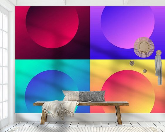 Voorbeeld van het werk in een kamer