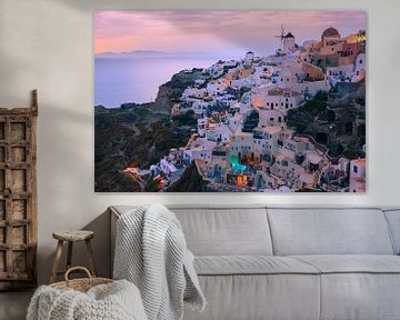 Zonsondergang Oia, Santorini, Griekenland van Henk Meijer Photography