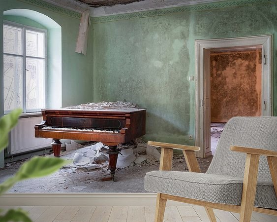 Voorbeeld van het werk in een kamer