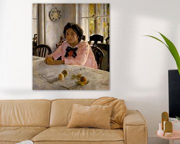 Meisje met perziken. Portret van V.S.Mamontova, Valentin Serov