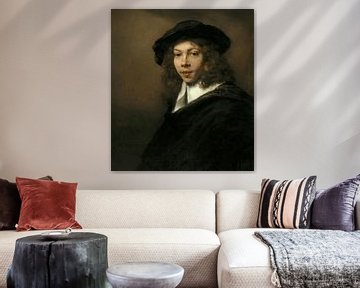 Jongeman in een zwarte baret, Rembrandt...