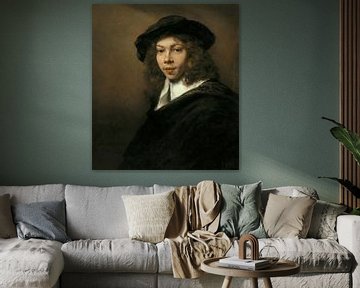 Jongeman in een zwarte baret, Rembrandt...