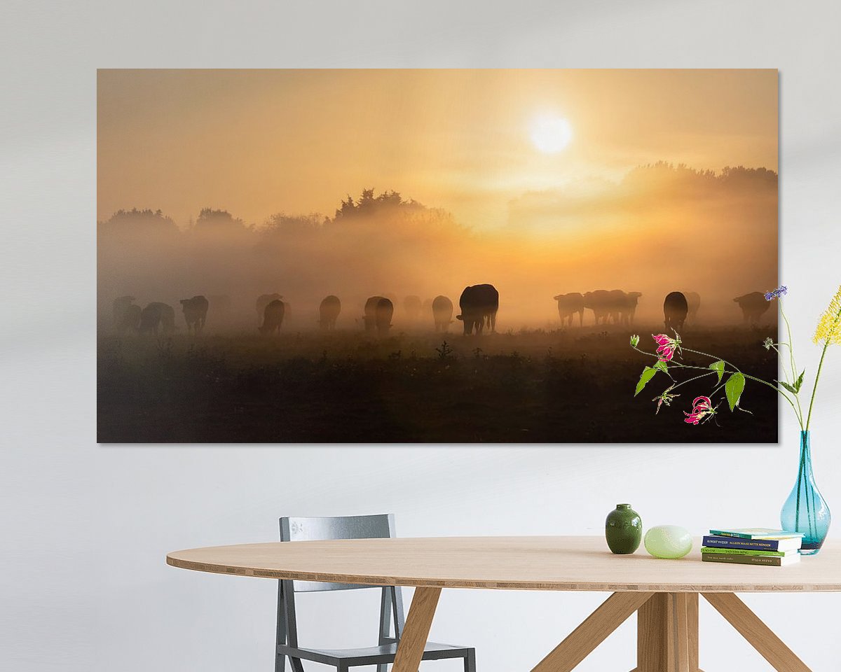 Voorbeeld van het werk in een kamer