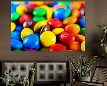 Colorful M&M candy coated button shaped milk chocolates by Sjoerd van der Wal Photography