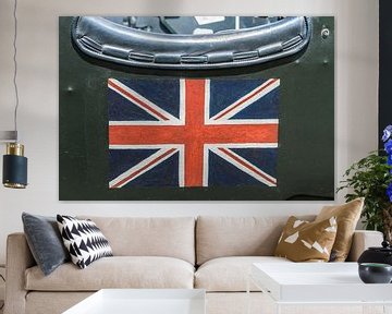 Britische Union Jack Flagge auf der Seite eines alten 1930er Bentley. von Sjoerd van der Wal Fotografie