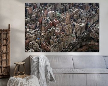 New York. luchtfoto Manhattan in kleur. van Maurits van Hout