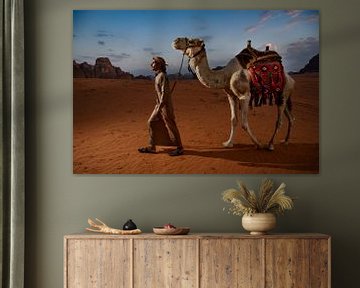 Kamelen hoeder Jordanië Wadi Rum