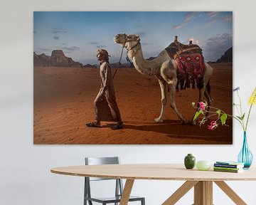 Kamelen hoeder Jordanië Wadi Rum