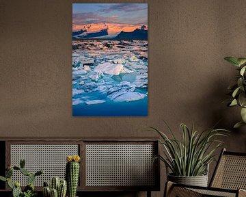 Sonnenaufgang Jökulsárlón, Island von Henk Meijer Photography