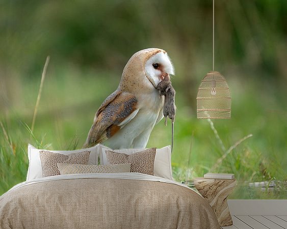Voorbeeld van het werk in een kamer