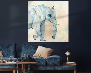 Elephant in pastel by Carmen de Bruijn