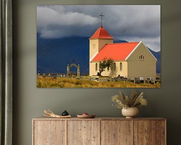 Kerk Kolbeinsstadir, IJsland van Henk Meijer Photography