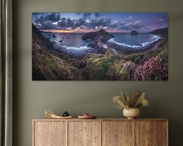 Spanje Gaztelugatxe Panorama bij het blauwe uur van Jean Claude Castor