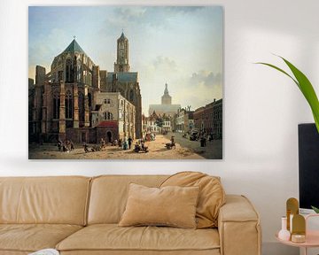 Gezicht op het koor en de toren van de Domkerk te Utrecht