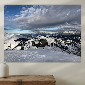 Mountain peaks Austria - Saalbach-Hinterglemm van Floor Gordinou de Gouberville