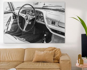 Maserati 3500 GT Coupe Speciale interior in black and white by Sjoerd van der Wal Photography