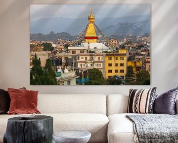 Bodnath Stupa in Kathmandu, Nepal van Jan Schuler