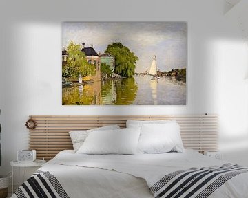 Häuser auf dem Achterzaan Artist-Claude Monet von Lars van de Goor