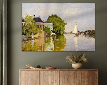 Häuser auf dem Achterzaan Artist-Claude Monet von Lars van de Goor