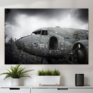 Abandoned military aircraft wreckage Dakota