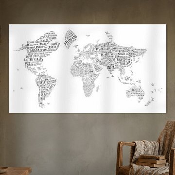 Typographic World Map | English