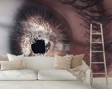 Surrealist Image Manipulation of Broken Eye with Cleaner - Humorous and Profound Art by Elianne van Turennout