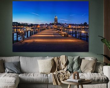 Someone is watching Deventer during the blue hour on the IJssel. by Bart Ros